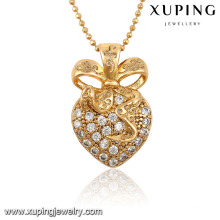 32547 Xuping new arrival top grade bem design perfeito coração em forma de pingente de ouro de noiva de jóias